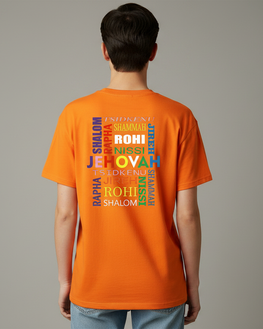 Orange Names of God T-shirts